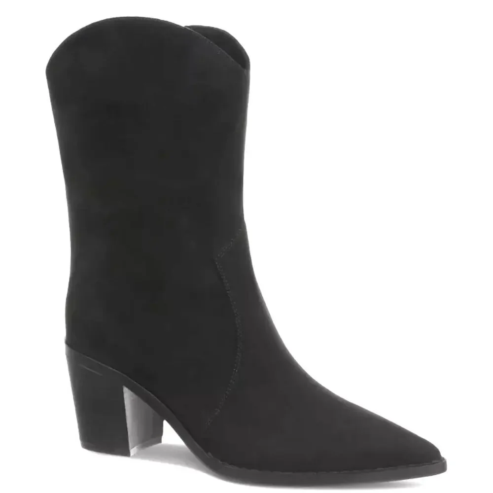 NEW On 34th Gemma Stacked Heel Booties Black Size 5M Pointed Toe